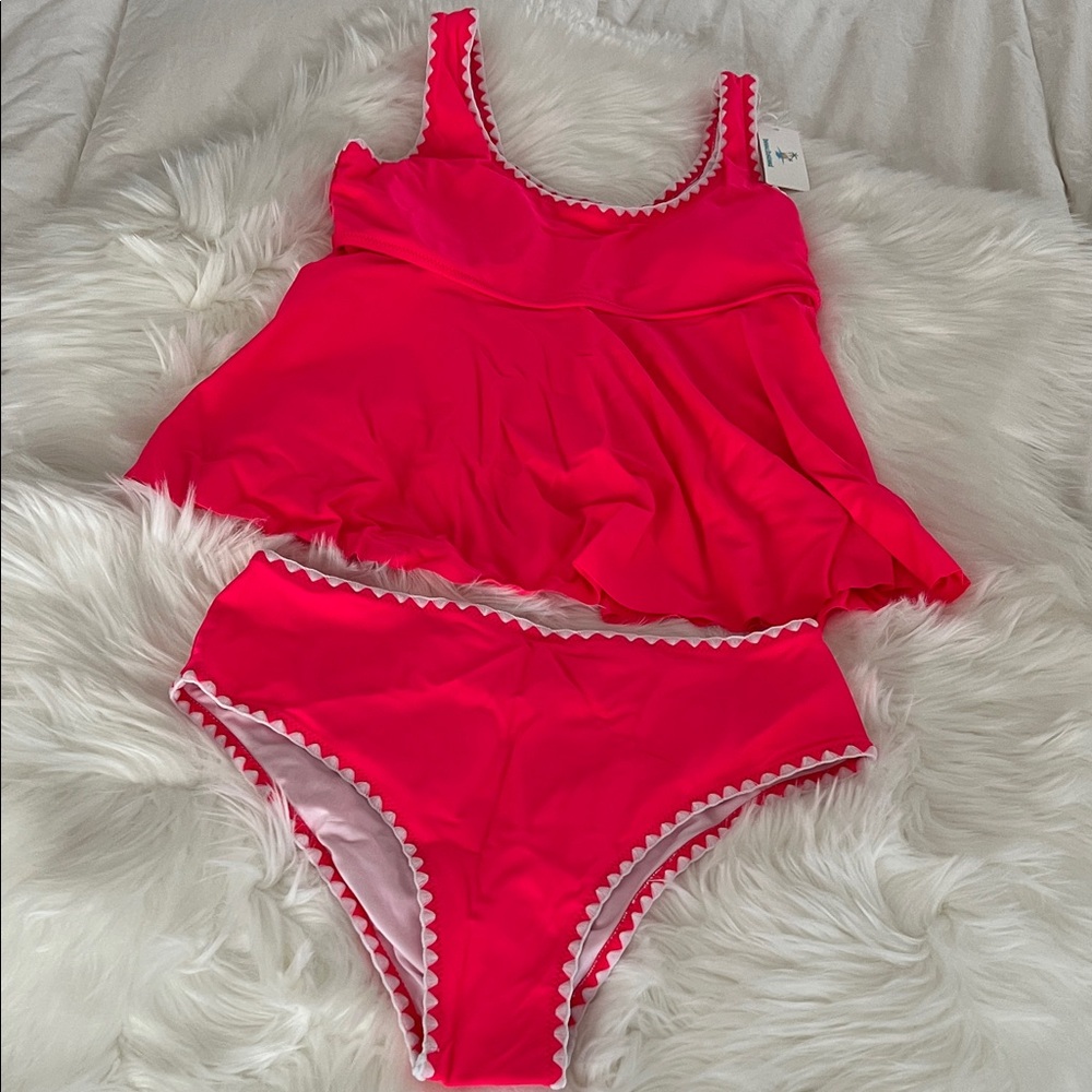 2 PC HOT PINK 💗 Tankini Bathing Suit NWT